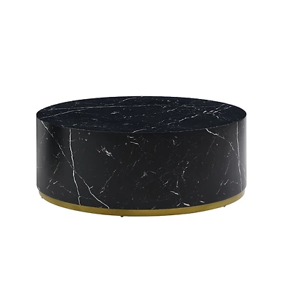 Streamdale Modern Marble Coffee Table with Gold Base