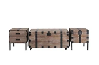 Streamdale Gray Trunk Table Set with Large Storage