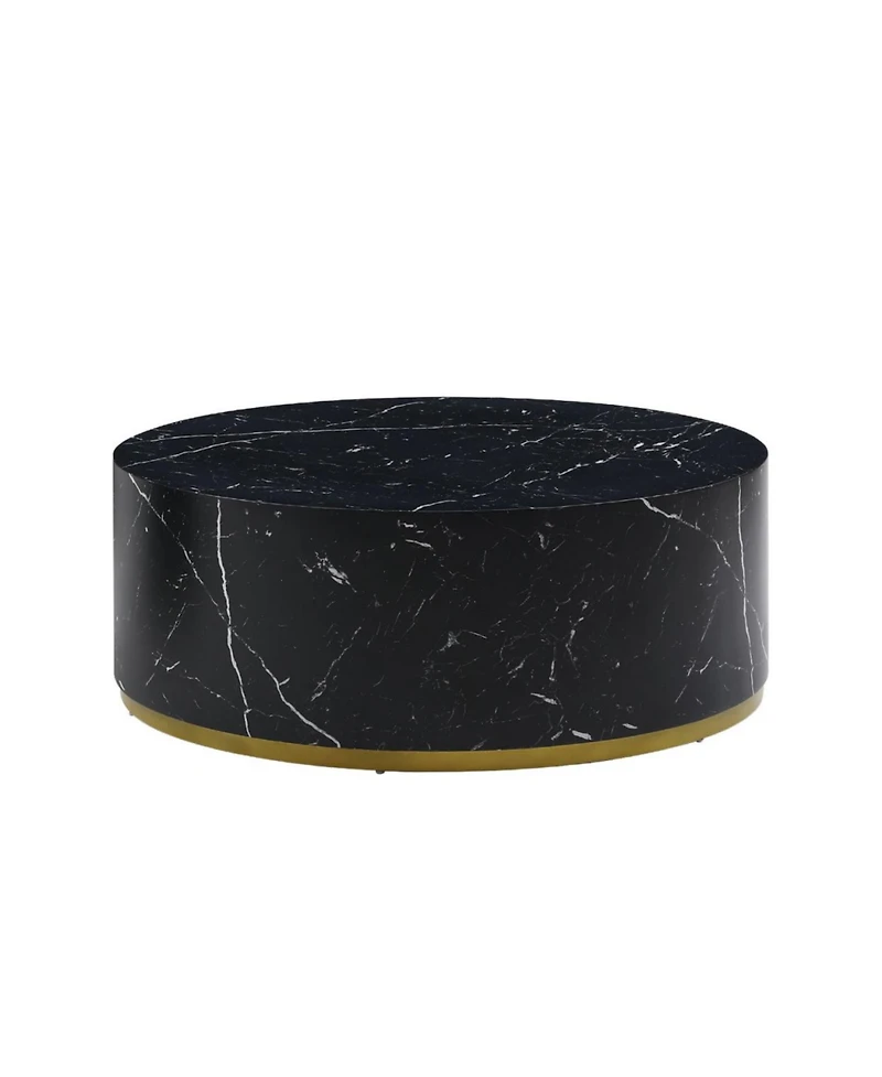 Streamdale Modern Marble Coffee Table with Gold Base