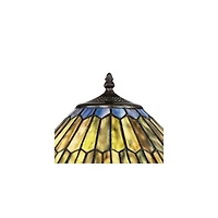 Robert Louis Tiffany Table Lamp 26" High Antique Bronze Tiffany Style Peacock Art Glass Shade for Living Room Family Bedroom Bedside Office