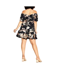 City Chic Plus Size Aria Floral Dress