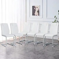 Streamdale Modern Faux Leather Dining Chairs (Set of 6)