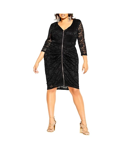 City Chic Plus Lacey Zip Dress