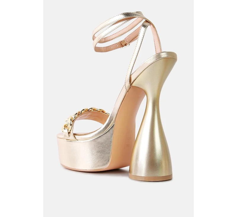 Big Bash Metallic High Platform Chunky Sandals