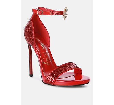 straight fire high heel glitter stilettos Sandals