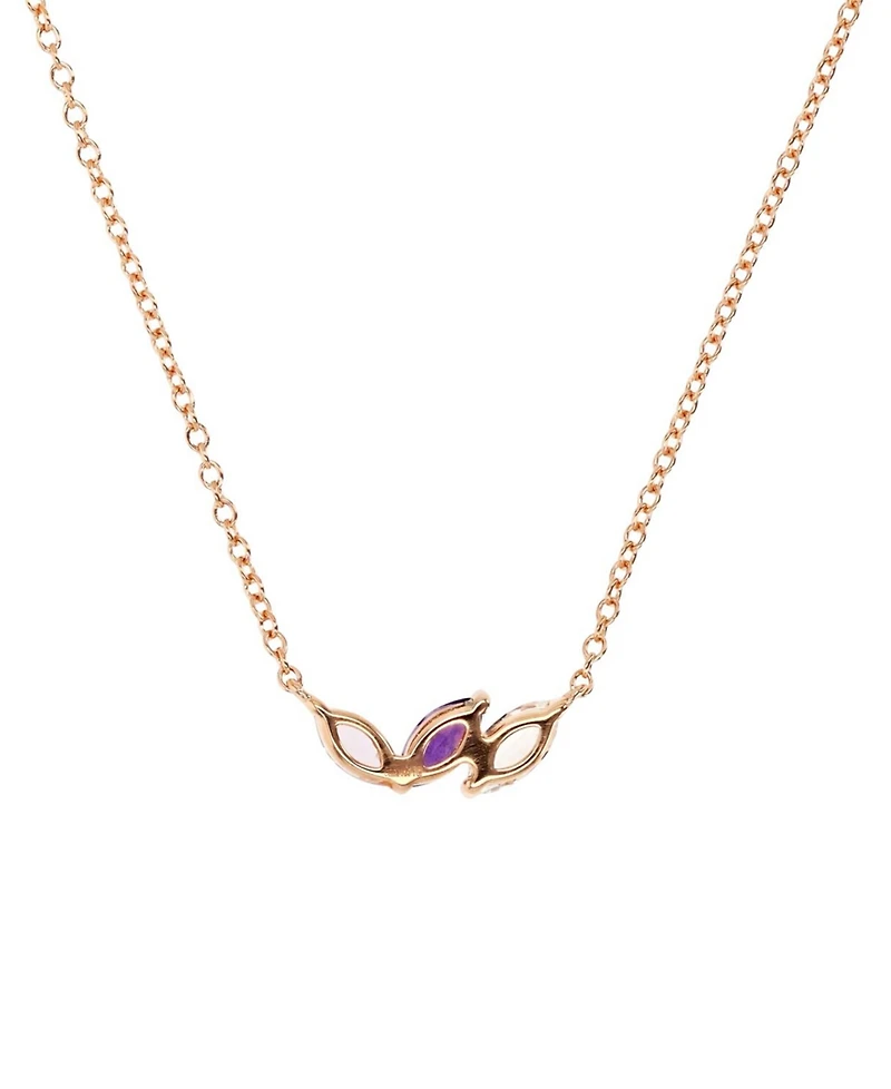 Multi-Gemstone Marquise Trinity 18" Pendant Necklace (3/4 ct. t.w.) in 14k Rose Gold-Plated Sterling Silver