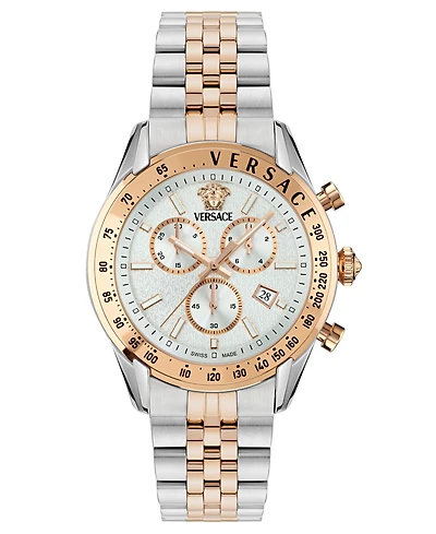 Versace Men's Swiss Chronograph Two-Tone Stainless Steel Bracelet Watch 44mm