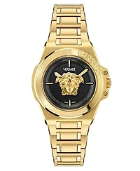 Versace Women's Swiss Gold Ion Plated Stainless Steel Bracelet Watch 37mm