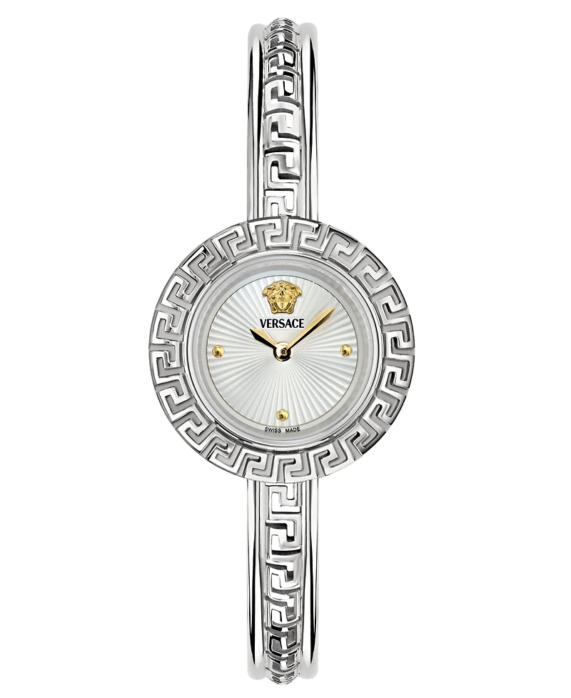 Versace Women's Swiss Stainless Steel Bangle Bracelet Watch 28mm Set