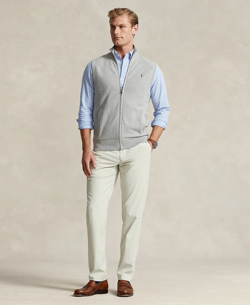 Polo Ralph Lauren Men's Mesh-Knit Cotton Full-Zip Sweater Vest