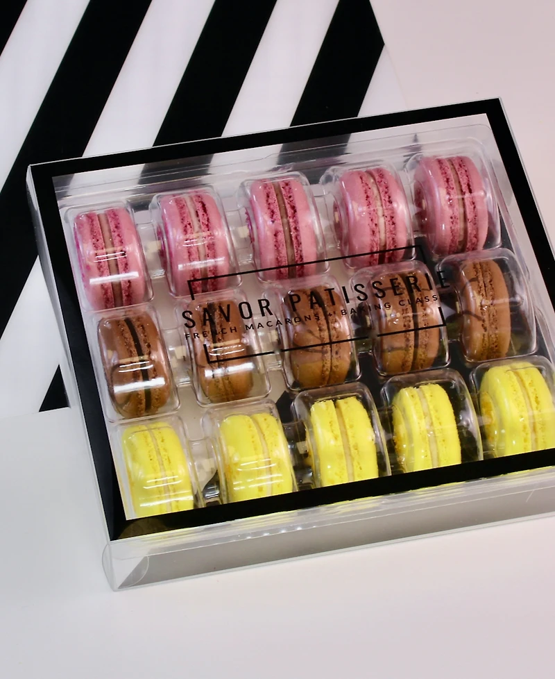 Savor Patisserie The Dairy Free Collection French Macarons, 15 Count Box