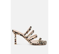 Womens Times Up Diamante Buckle Mid Heel Sandals