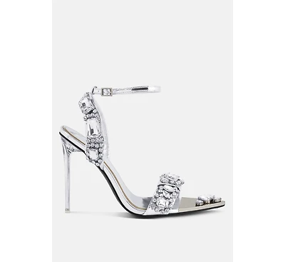 blingy diamante embellished stiletto sandals