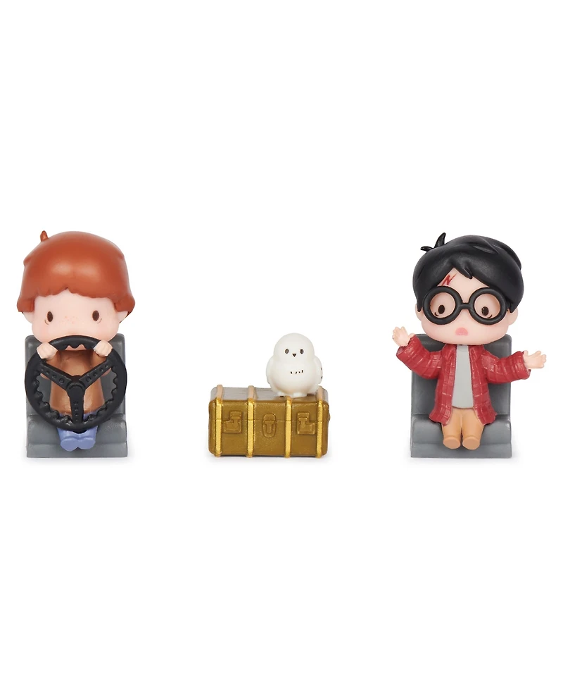 Harry Potter, Micro Magical Moments Year 2 Flying Car Figure Set with Harry, Ron, Hedwig Display Case