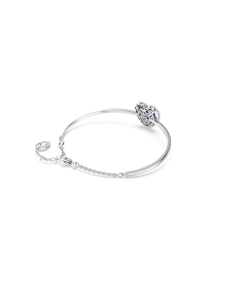 Swarovski Hyperbola Bangle, Heart, Blue, Rhodium Plated