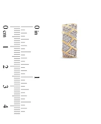 Men's Diamond Brick Cluster Small Huggie Hoop Earrings (1/2 ct. t.w.) in 10k Gold, 0.6"