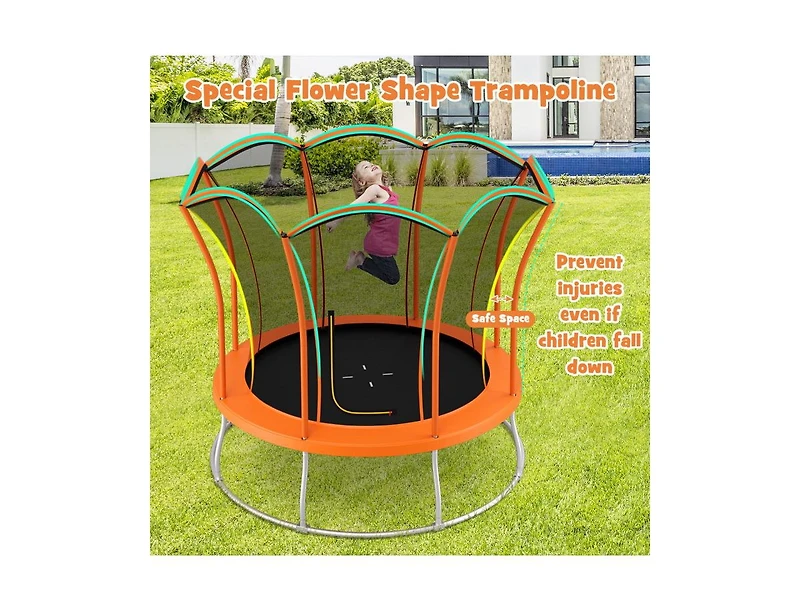 10 Feet Unique Flower Shape Trampoline with Galvanized Steel Frame