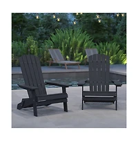 Set Of Riviera Poly Resin Folding Adirondack Lounge Chair