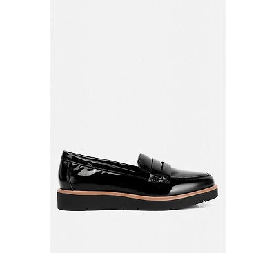sinclair patent faux leather heeled loafers