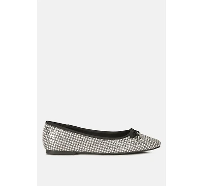 harriet glitter faux leather flat ballerinas
