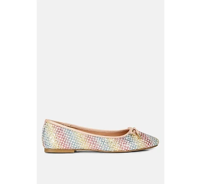 harriet glitter faux leather flat ballerinas