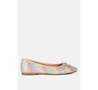 harriet glitter faux leather flat ballerinas
