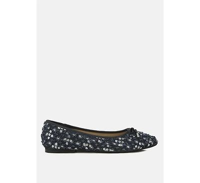 florent sequin flat bow ballerinas