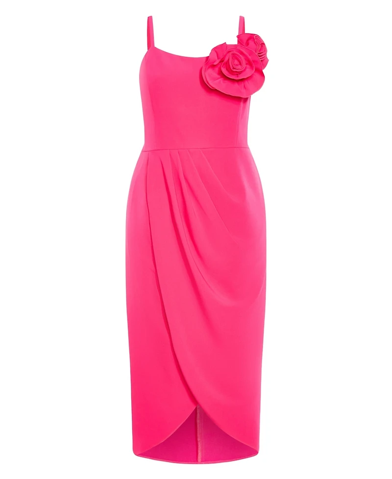 City Chic Plus Fleur Floral Accent Tulip Dress