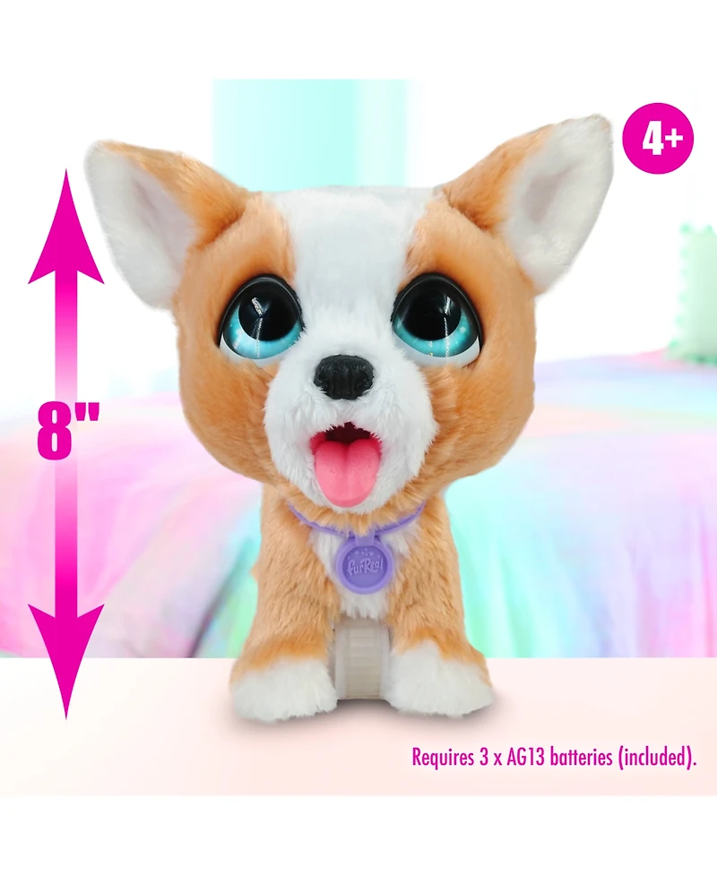 FurReal Friends Poop-a-Lots Corgi Interactive Toy, 8" Walking Plush Puppy with Sounds, 4-Pieces