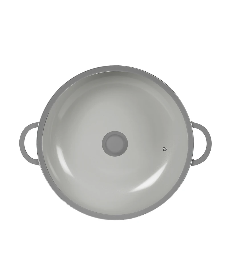 Sedona Kitchen Aluminum 12 Qt Caldero with Silicone Rim Glass Lid and Handle Holder