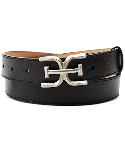 Sam Edelman Women's Slim Double-e Plaque Buckle Belt