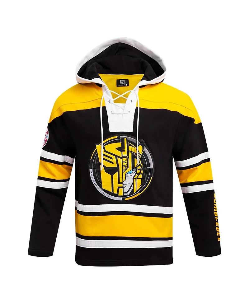 Men's Freeze Max Bumblebee Black Transformers Hockey Pullover Hoodie
