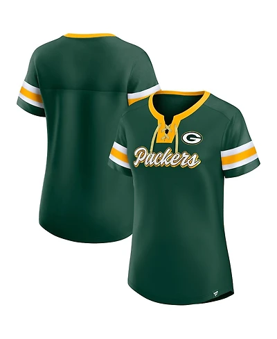 Women's Fanatics Green Bay Packers Original State Lace-Up T-shirt