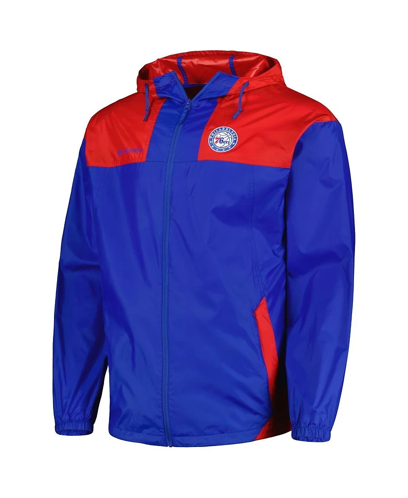 Men's Columbia Royal Philadelphia 76ers Flash Forward Challenger Full-Zip Hoodie