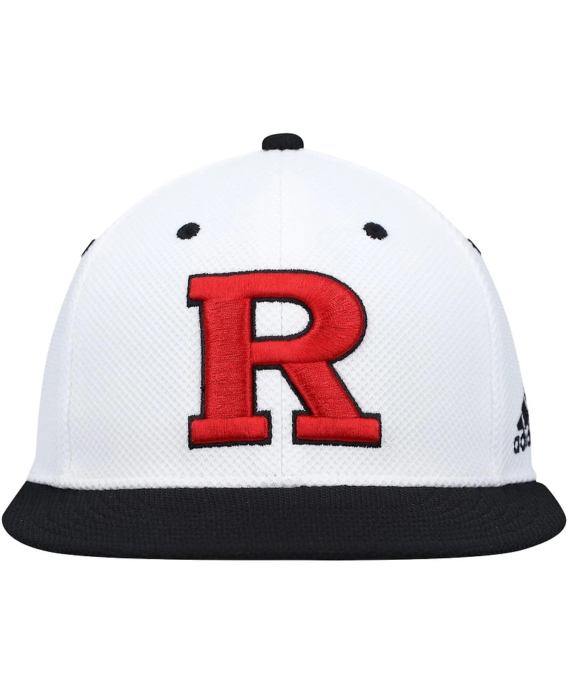 Men's adidas White Rutgers Scarlet Knights On-Field Baseball Fitted Hat