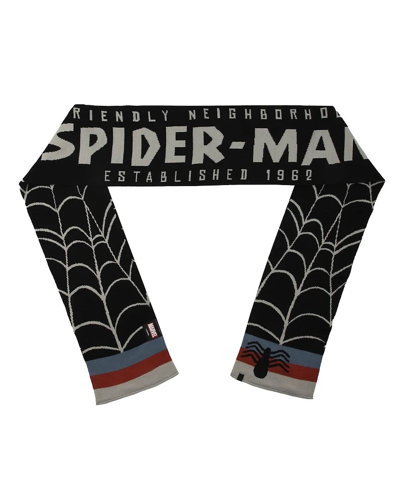 Men's and Women's Heroes & Villains Black Spider-Man Scarf & Cuffed Knit Hat Set