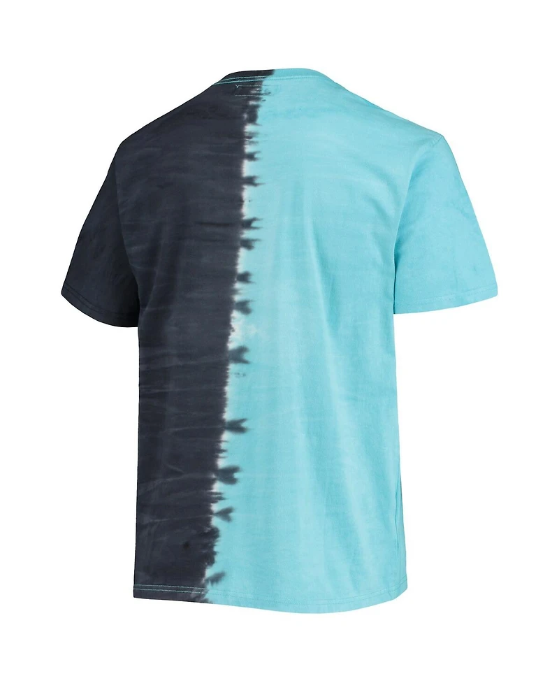 Men's Mitchell & Ness Blue Distressed San Jose Clash Vertical Tie-Dye Top