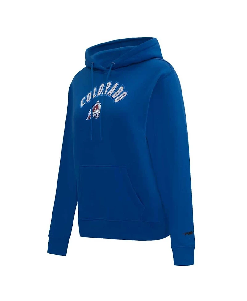 Women's Pro Standard Navy Colorado Avalanche Classic Chenille Pullover Hoodie