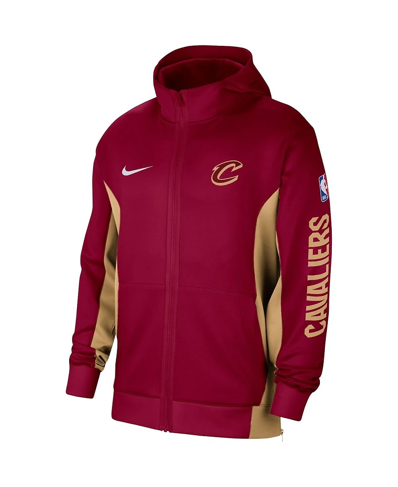 Men's Nike Wine Cleveland Cavaliers 2023/24 Authentic Showtime Full-Zip Hoodie