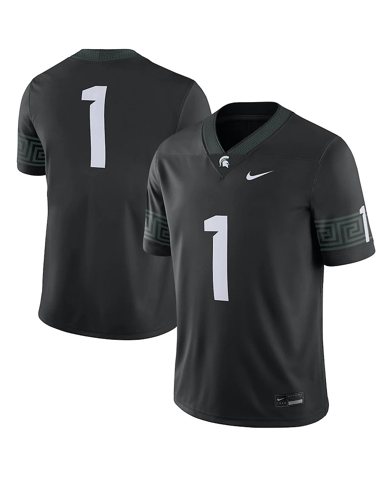Men's Nike #1 Black Michigan State Spartans Alternate Football Game Jersey