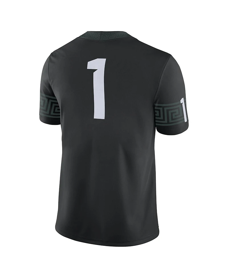 Men's Nike #1 Black Michigan State Spartans Alternate Football Game Jersey