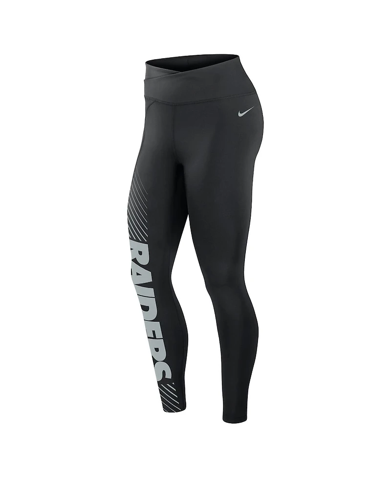 Women's Nike Black Las Vegas Raiders Yard Line Crossover Leggings