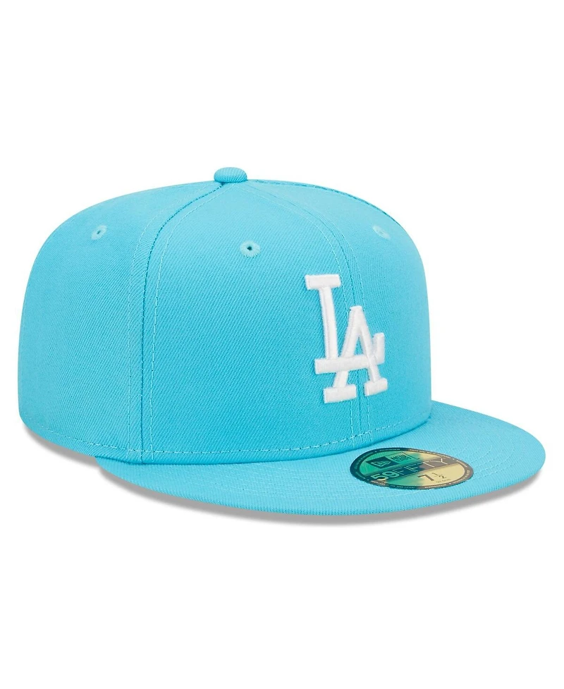 Men's New Era Blue Los Angeles Dodgers Vice Highlighter Logo 59FIFTY Fitted Hat