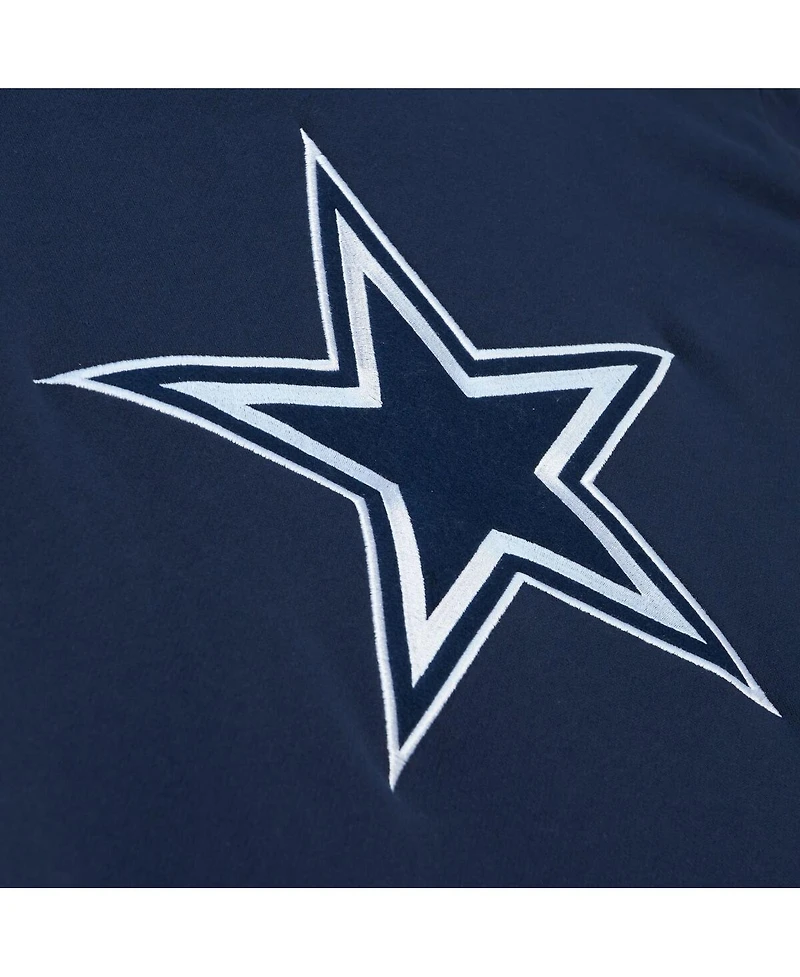 Men's Mitchell & Ness Navy Dallas Cowboys Postgame Short Sleeve Hoodie