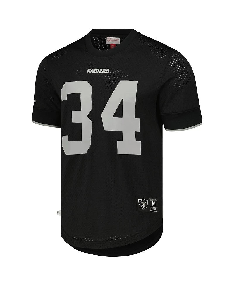 Men's Mitchell & Ness Bo Jackson Black Los Angeles Raiders Gridiron Classics Retired Player Name and Number Mesh Top