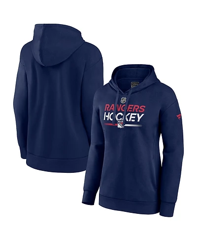 Women's Fanatics Navy New York Rangers Alternate Wordmark Fleece Pullover Hoodie