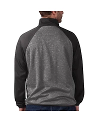 Men's G-iii Sports by Carl Banks Black Chicago Blackhawks Runners Raglan Full-Zip Track Jacket
