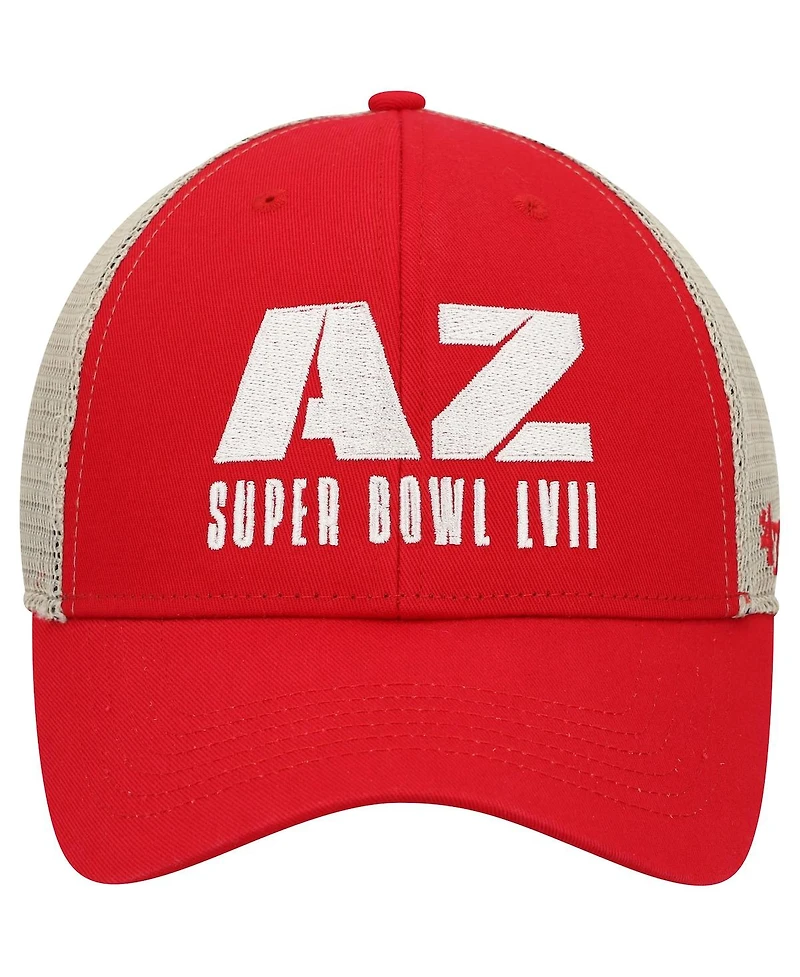 Men's '47 Brand Red, Natural Super Bowl Lvii Flagship Wash Mvp Snapback Hat