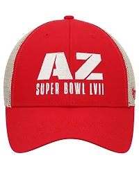 Men's '47 Brand Red, Natural Super Bowl Lvii Flagship Wash Mvp Snapback Hat