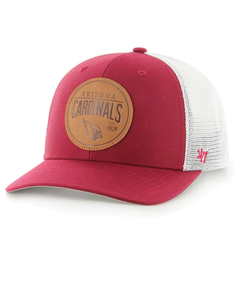 Men's '47 Brand Cardinal Arizona Cardinals Leather Head Flex Hat